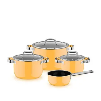 4-delni set posode WMF Fusiontec Mineral Pro, rumen