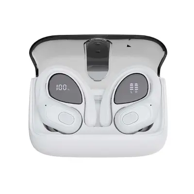 Digitalni Zaslon Dolga Življenjska Doba Baterije Vodoodporne Športne Slušalke White