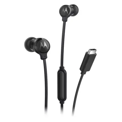 Motorola Sound Earbuds 3C‑S čierne – pohodlné In‑Ear slúchadlá s mikrofónom a USB‑C