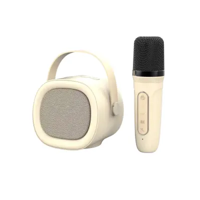 Prenosni Karaoke Bluetooth 5.3 Zvočnik z Brezžičnim Mikrofonom, HIFI Zvok White