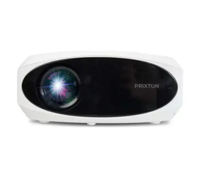 PRIXTON Projektor WiFi Picasso Full HD 4K, 9000 lumnov, 260 ANSI lumnov, vključen 100-palčni projekcijski zaslon, bela barva