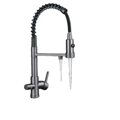 Filtrirana voda pipa, dvojna ročica, montirana na pult, siva