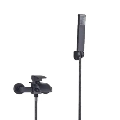 Súprava sprchovej batérie do kúpeľne, vodopádová batéria do vane, nástenná montáž - Matná čierna A