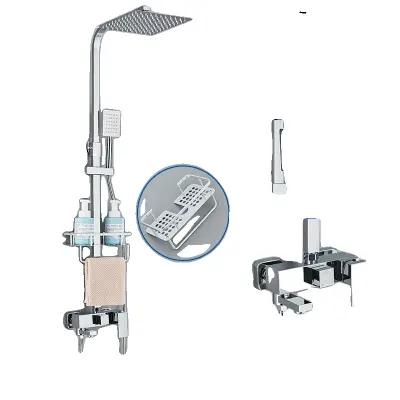 Sprchová batéria, dažďová sprchová hlavica, mosadzný miešač - Chróm A 12 palcov