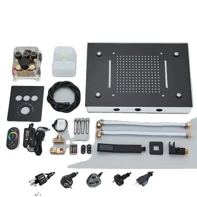 Luxusný sprchový systém, termostatická miešacia ventil, štýlový dizajn - Matná čierna