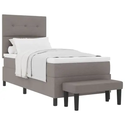 vidaXL Postelja z vzmetnico z vzmetnico Taupe 80 x 200 cm blago
