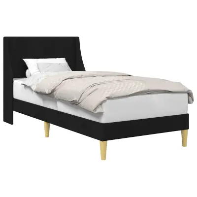 vidaXL Konstrukcija postelje z vzglavjem Črna 90 x 200 cm blago