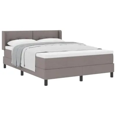 vidaXL Postelja z vzmetnico z vzmetnico Taupe 200 x 160 cm Poliester