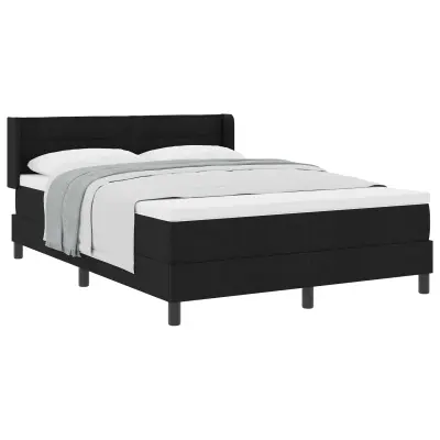 vidaXL Postelja z vzmetnico z vzmetnico Črna 200 x 140 cm Poliester