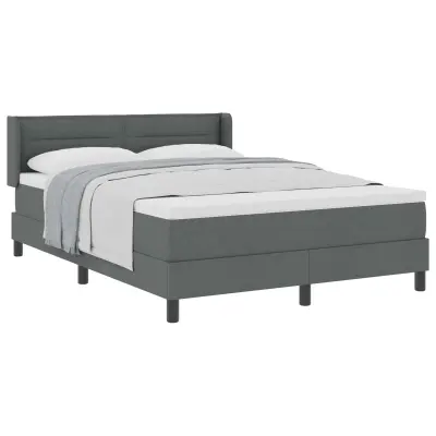 vidaXL Postelja z vzmetnico Temno siva 200 x 140 cm Poliester