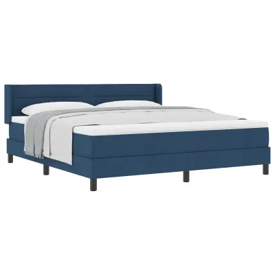 vidaXL Postelja z vzmetnico z vzmetnico Modra 200 x 180 cm Poliester