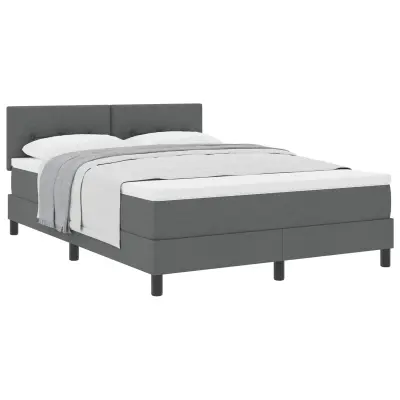 vidaXL Postelja z vzmetnico z vzmetnico Temno siva 140 x 200 cm blago