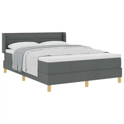 vidaXL Postelja z vzmetnico Temno siva 200 x 140 cm Poliester