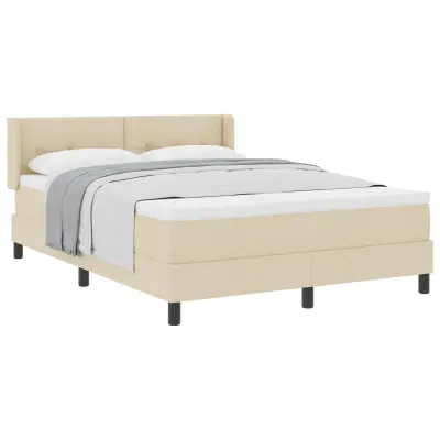 vidaXL Postelja z vzmetnico z vzmetnico krema 200 x 160 cm Poliester