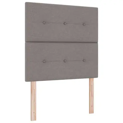 vidaXL LED Box Spring Postelja z vzmetnico Taupe 80 x 200 cm blago