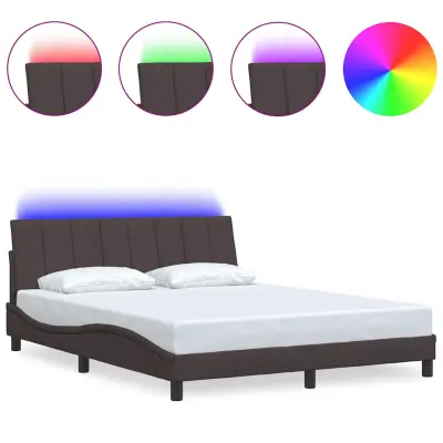 vidaXL Posteljni okvir brez vzmetnice Hanko temno rjav 160x200 cm blago