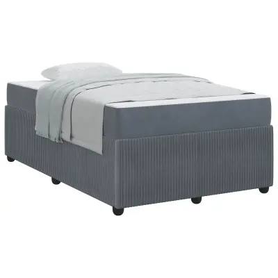 vidaXL Konstrukcija postelje z vzmetnico Temno siva 120 x 200 cm blago