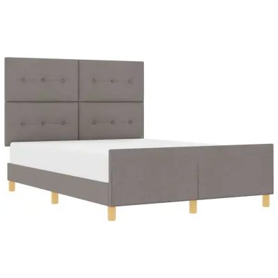 vidaXL Konstrukcija postelje z vzglavjem Taupe 140 x 200 cm blago