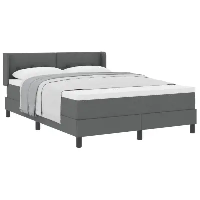 vidaXL Postelja z vzmetnico Temno siva 200 x 140 cm Poliester