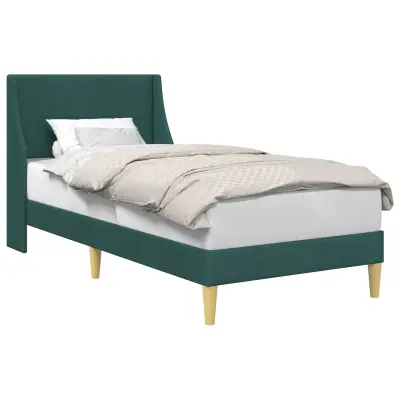 vidaXL Konstrukcija postelje Temno zelena 90 x 200 cm blago