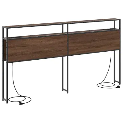 vidaXL Skladiščni naslon s polico Rjavi hrast 180 cm Konstruiran les