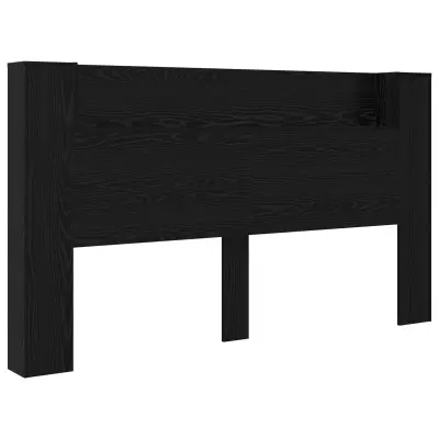 vidaXL Nočna omarica z LED Črna Orehovina 180 x 16,5 x 103,5 cm