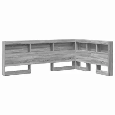 vidaXL Skladiščni naslon s polico Siva Sonoma 207,5 x 137,5 x 76,5 cm