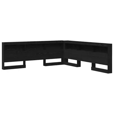 vidaXL Skladiščni naslon Črna Orehovina 200 cm Konstruiran les