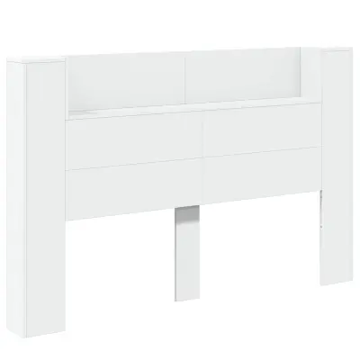 vidaXL Nočna omarica z LED Bela 160 x 16,5 x 103,5 cm Konstruiran les