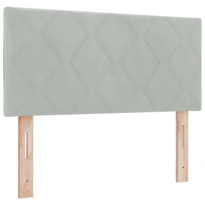 vidaXL LED glava postelje Svetlo siva 90 cm Umjetno usnje