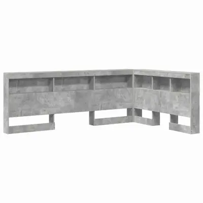 vidaXL Skladiščni naslon Betonsko siva 207,5 x 137,5 x 76,5 cm