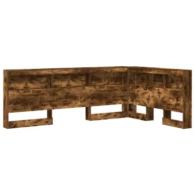 vidaXL Skladiščni naslon Dimljeni oreh 207,5 x 137,5 x 76,5 cm