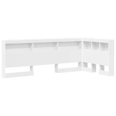 vidaXL Skladiščni naslon s polico Bela 80 cm Konstruiran les