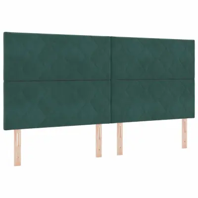 vidaXL LED glava postelje Temno zelena 200 cm Umjetno usnje