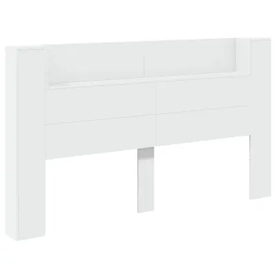 vidaXL Nočna omarica z LED Bela 180 x 16,5 x 103,5 cm Konstruiran les
