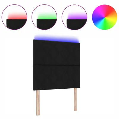 vidaXL Vzglavje z LED lučmi z vzglavjem Prilagodljiva Črna 90 cm blago