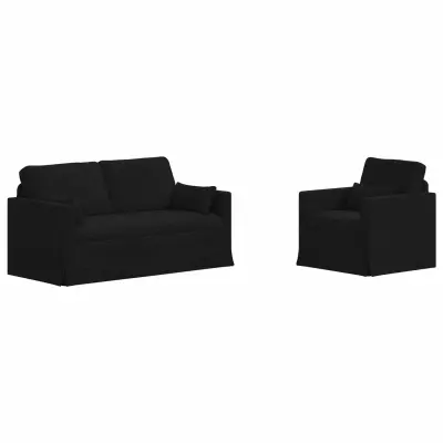 vidaXL Kavč 2 pcs Črna Splošne dimenzije: 158 x 78 x 80 cm (Š x G x V)