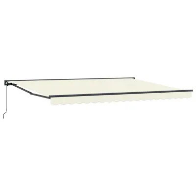 vidaXL Retraktilna tenda krema 450 × 300 cm Poliester in kovina
