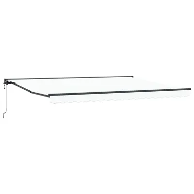 vidaXL Retraktilna tenda Bela 450 × 300 cm Poliester in kovina