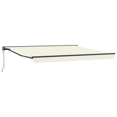 vidaXL Retraktilna tenda krema 400 × 300 cm Poliester in kovina
