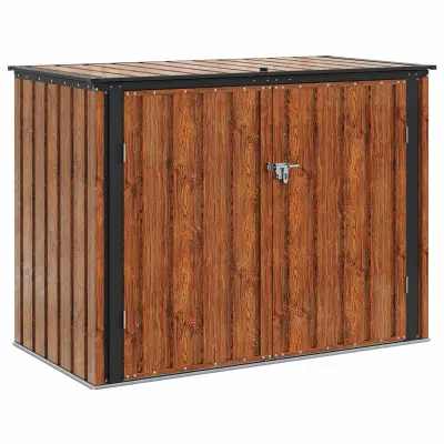 vidaXL Škatla za shranjevanje v vrtu Rjava 151,5 x 82 x 110,5 cm Jeklo