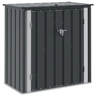 vidaXL Škatla za shranjevanje v vrtu Črna 101,5 x 57 x 100,5 cm Jeklo