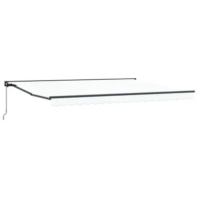 vidaXL Retraktilna tenda Bela 450 × 300 cm Poliester in kovina