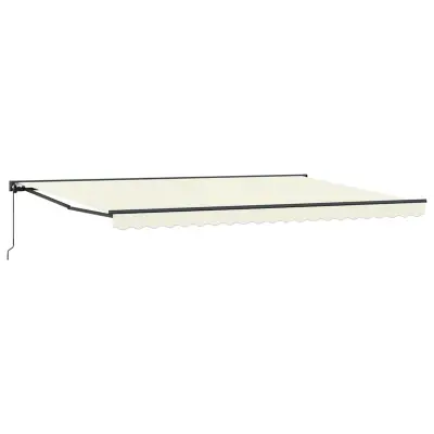 vidaXL Retraktilna tenda krema 500 × 300 cm Poliester in kovina