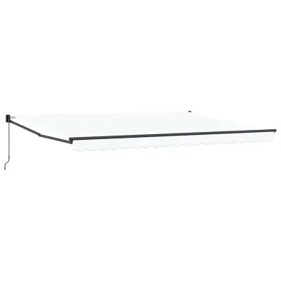 vidaXL Senčnik Bela 4,5 × 3 m Poliester in kovina
