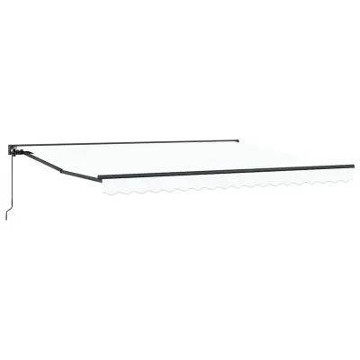 vidaXL Retraktilna tenda Bela 400 × 300 cm Poliester in kovina