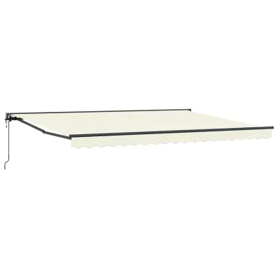 vidaXL Retraktilna tenda krema 450 × 300 cm Poliester in kovina