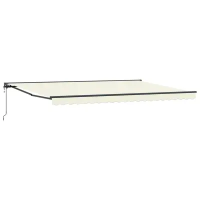 vidaXL Retraktilna tenda krema 500 × 300 cm Poliester in kovina