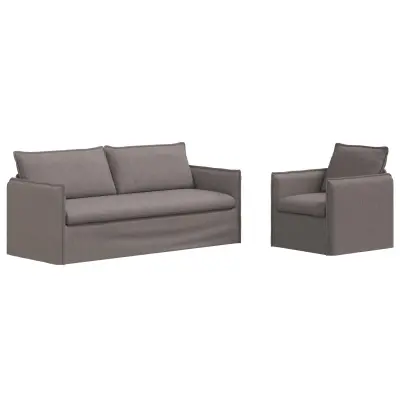 vidaXL Kavč 2 pcs Taupe