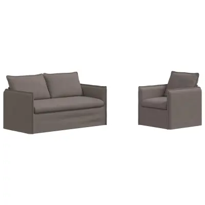 vidaXL Kavč 2 pcs Taupe